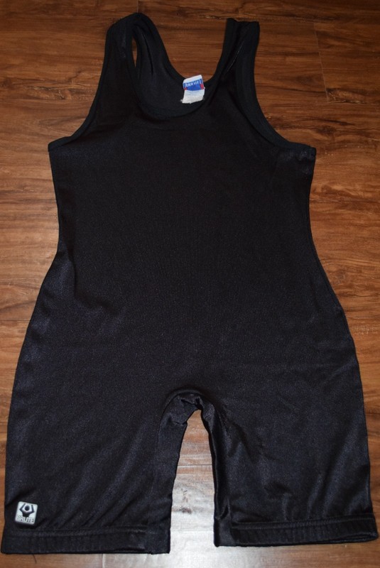 Brute Black vtg Wrestling Singlet Adult Large