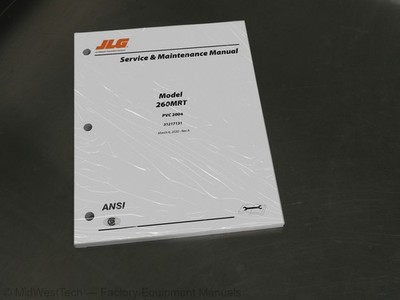 JLG 260MRT Scissor Lift Service Manual Repair Shop Book