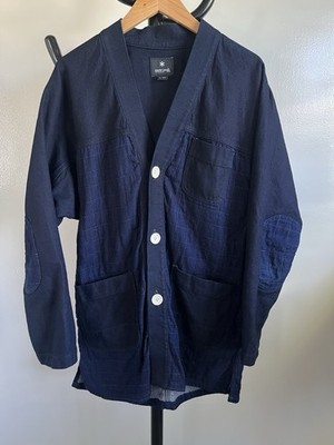 Snow Peak Indigo Blue Noragi Jacket Japan XL USA Large
