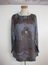 Neu! Soer Bluse Gr. 38 , braun-blau/lila, Seide