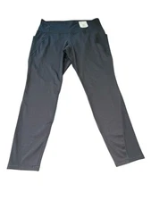 XERSION Womens Plus Size 1X High-Rise Fitted Full Length Anti-Odor Black Legging