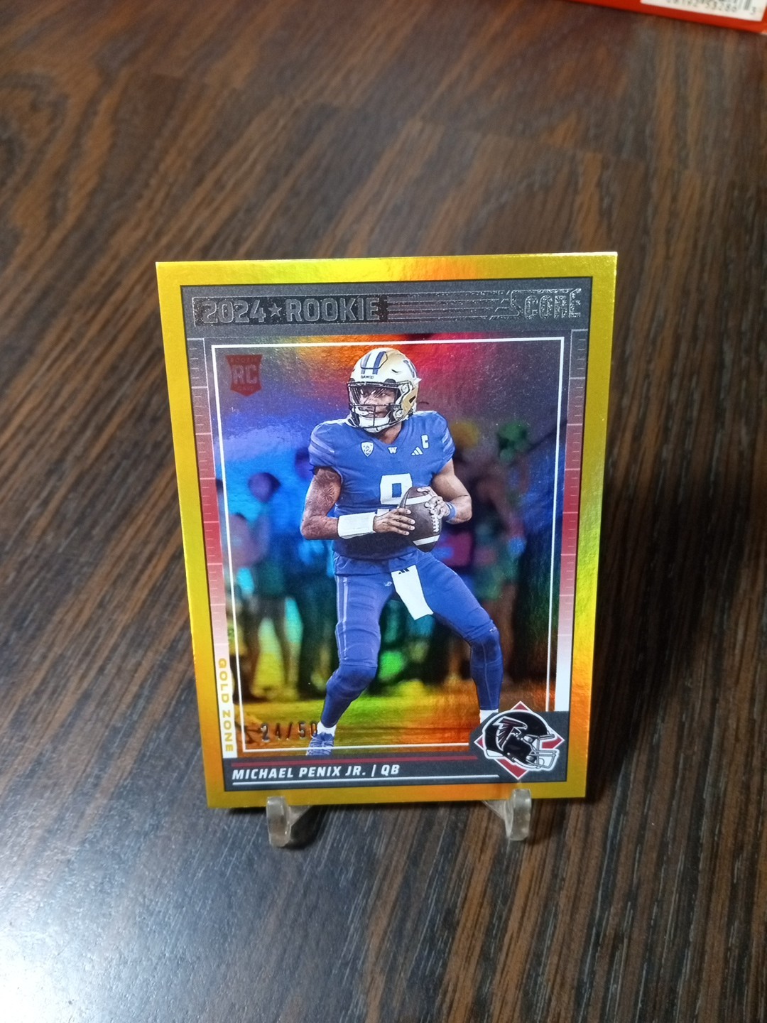 2024 Panini Score Football Michael Penix Jr. RC #323 Gold Zone SSP 24/50