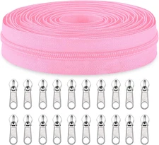 #3 Nylon Coil Zippers by the Yard Bulk 10 Yards with 20Pcs Zipper Sliders for DI