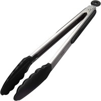 Grillzange KüChenzange Edelstahl Silikon HitzebestäNdig 30Cm Schwarz KüChe
