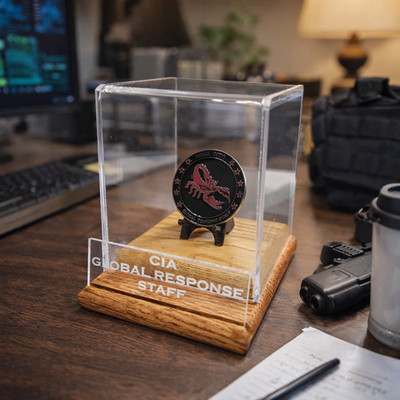 CIA Global Response Staff Challenge Coin Display Case (coin included) 51
