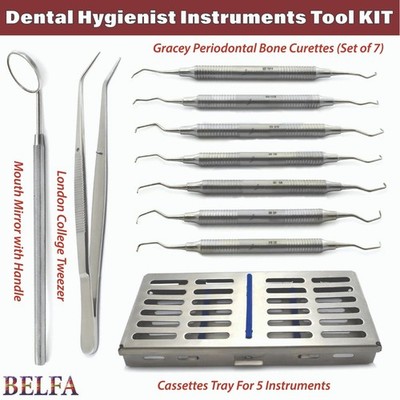 Dentalhygieniker Laborinstrumente KIT mit Sterilisationskassettenablage