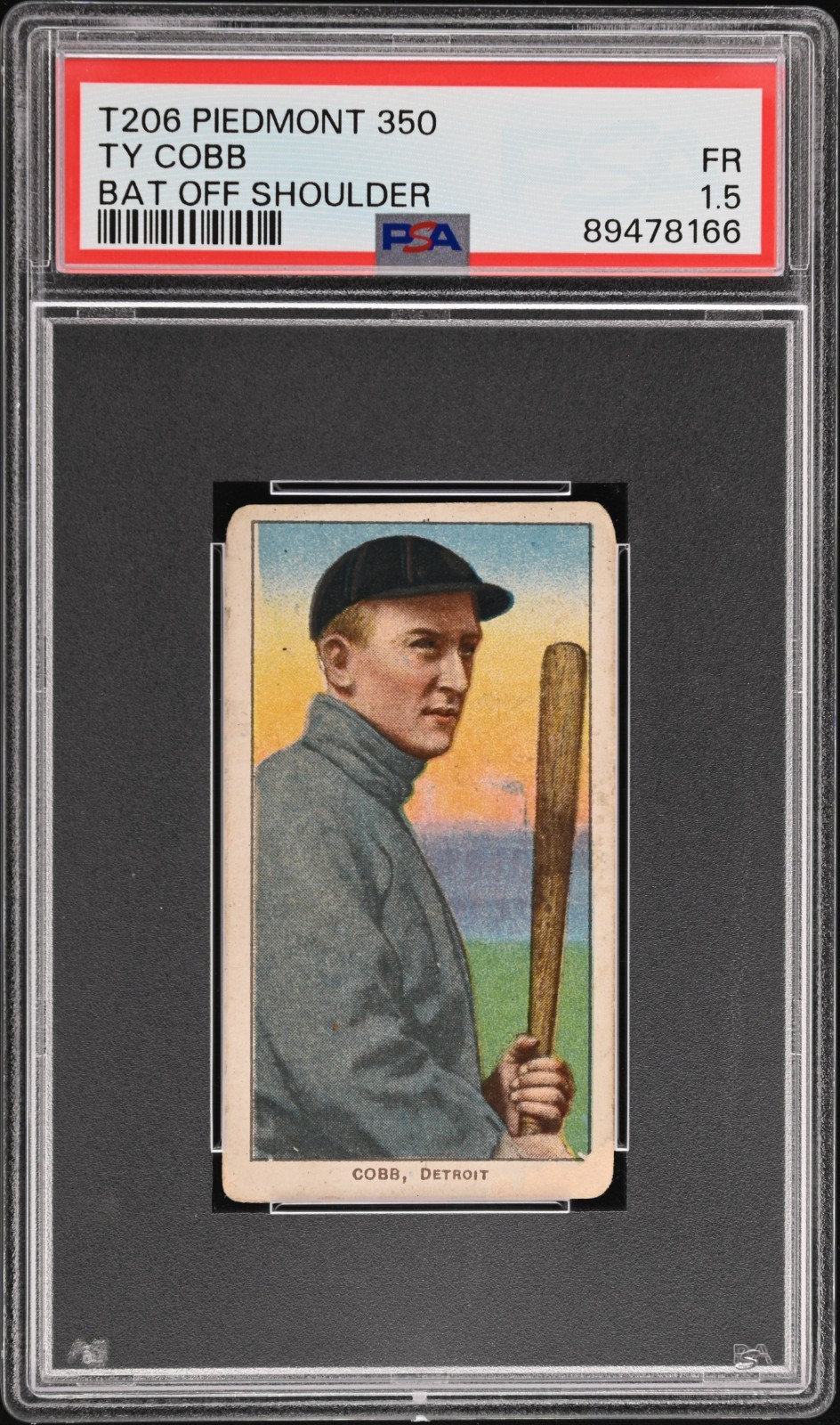 T206 Ty Cobb Bat off Shoulder PSA 1.5 Piedmont Back -Great Centering, Eye Appeal