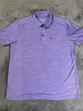 Tommy Bahama Island Zone Mens Performance Polo Shirt Sz L Purple