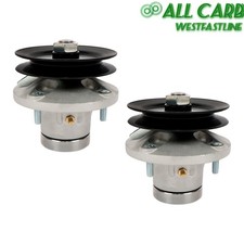 2 Pcs Spindle Assembly With Pulley For John Deere 38" Deck AM108925 AM107590
