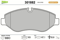 Bremsbelagsatz Scheibenbremse Essential Valeo 301882 FüR Mercedes VW Viano 30 50