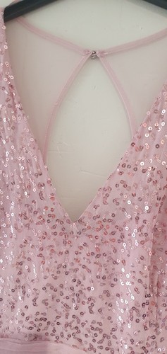 QUIZ Blush Pink Sequin Tulle Dress plus Size 22 Party Wedding Elegant Gown - Picture 5 of 15