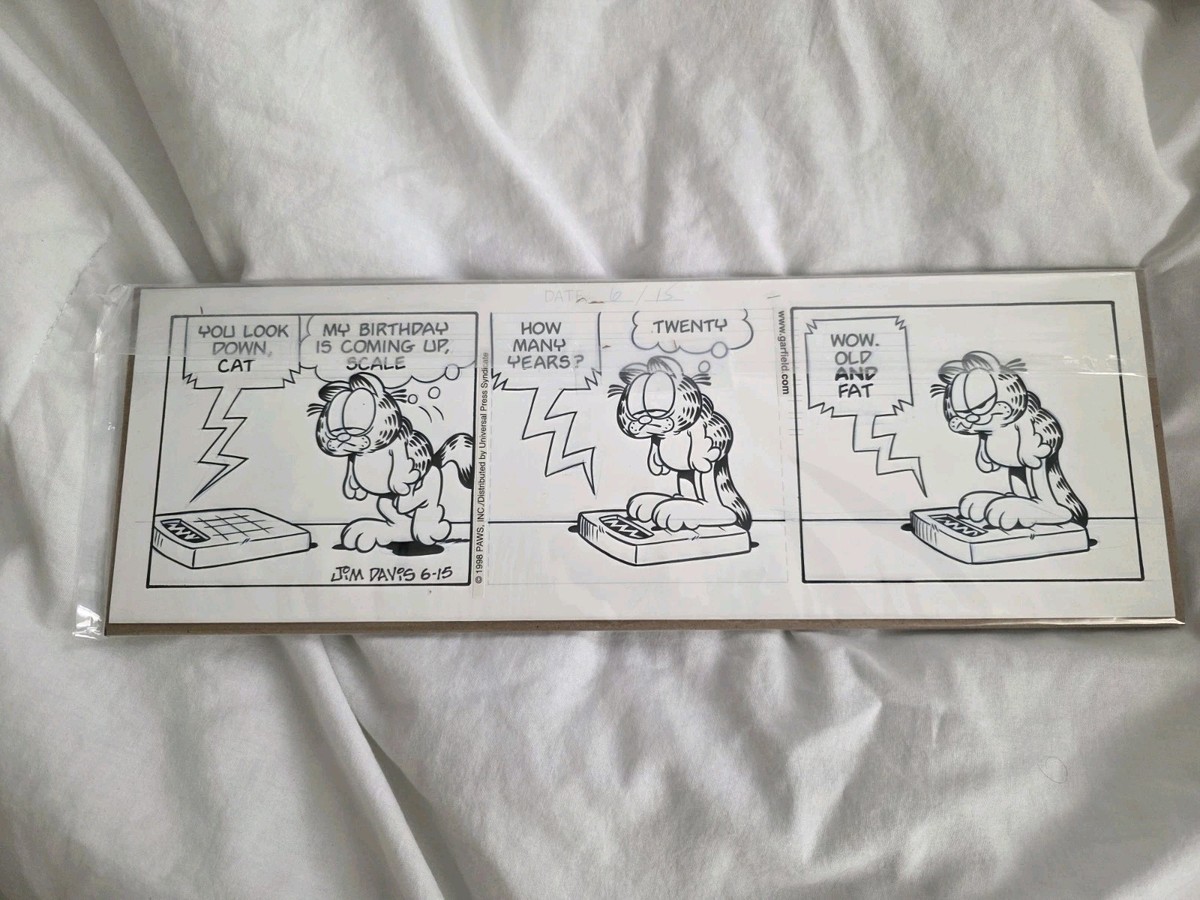 Garfield Original Comic Strip Art Hand Drawn dated 6/15/1998 by