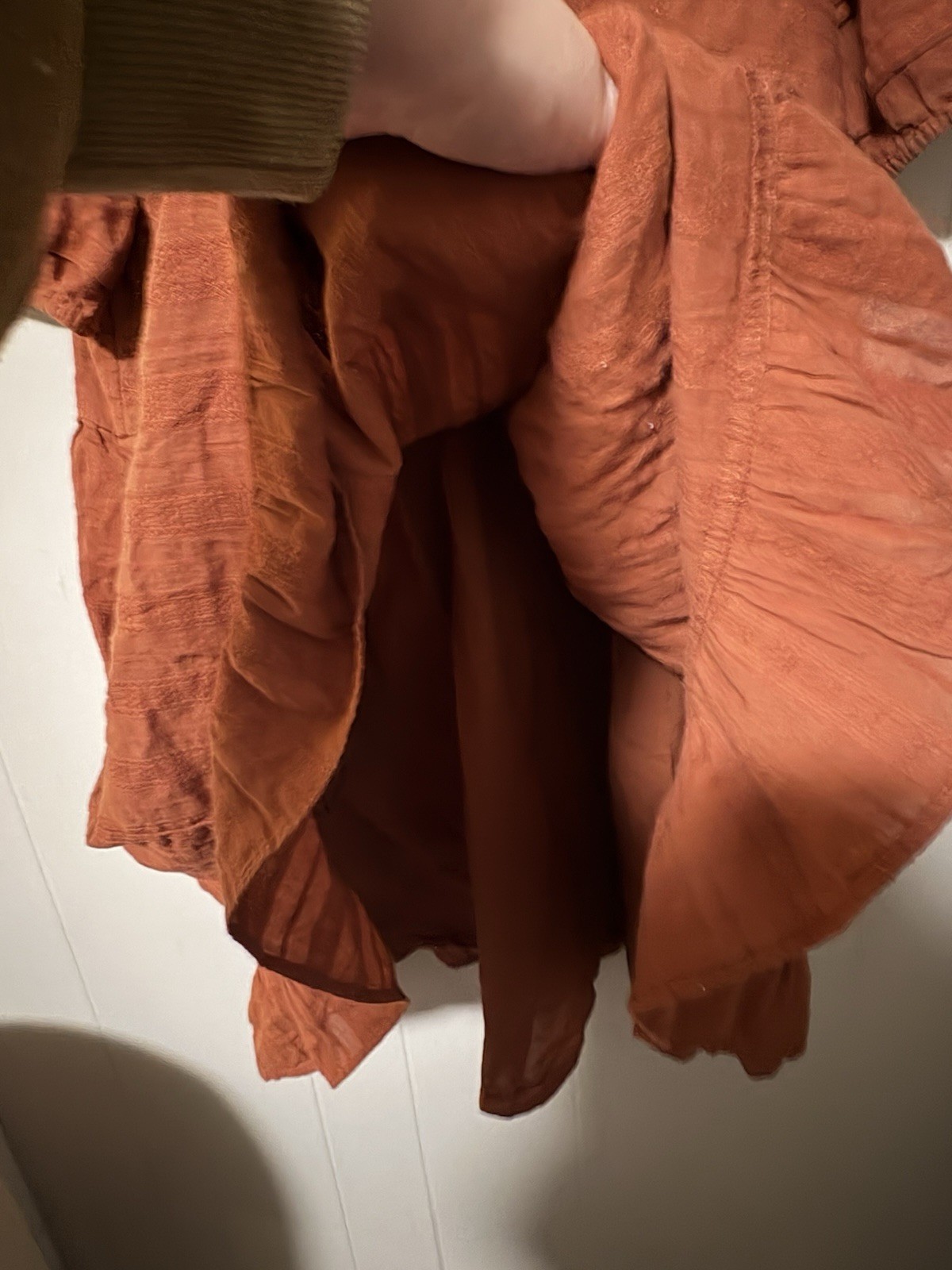 Universal threads rust colored embroidered dress … - image 6