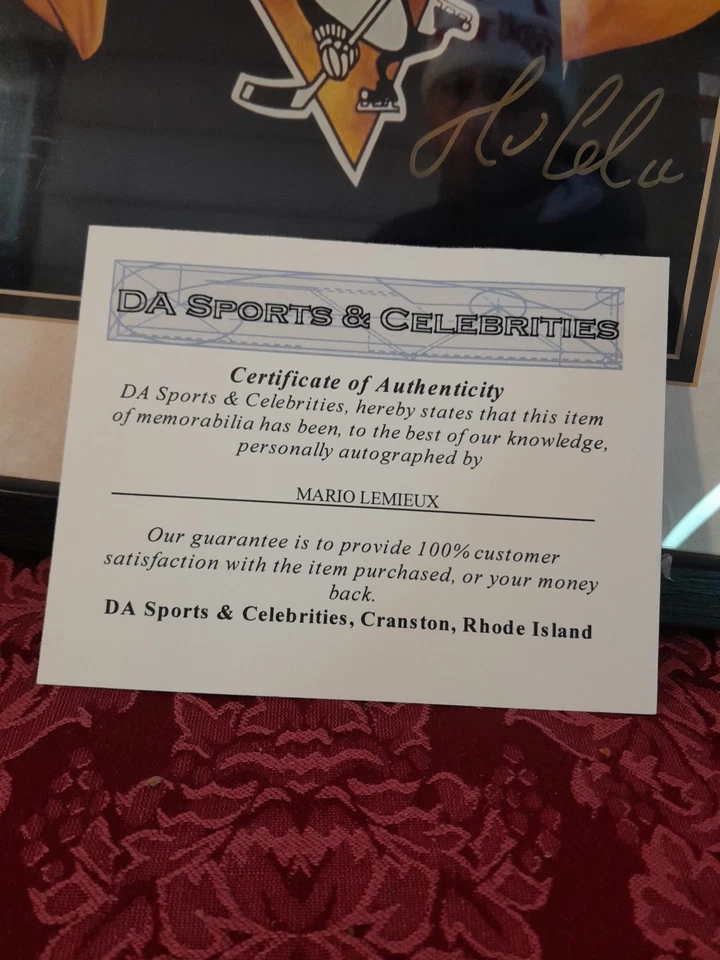 Imagen Autógrafa Oficial de Mario Lemieux 8x10 Firmada por la NHL 90 1991 Copa Stanley Certificado de Autenticidad Foto 4 de 4