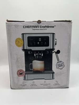 Chefman CraftBrew 15-Bar Espresso Machine with Steam Wand and Touch Controls