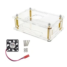 Acrylic Enclosure Box Protective Shell Cover With Cooling Fan for Orange Pi 5 C