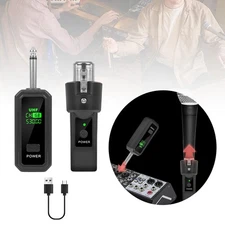 Audio Transmitter Receiver Mic Converter Digital Display XLR Mic Cordless System