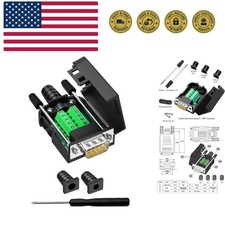 DB9 Breakout Connector, Male 9 pin RS232 connectors, Solderless D-SUB RS485 S...