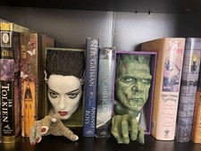Frankenstein Monster and Bride Book Nook set of 2 - Unique Gothic Horror Decor
