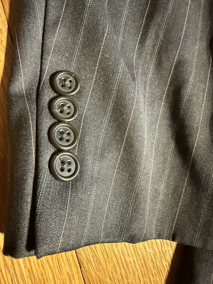 Blazer Burberry London 42S vintage para hombre lana a rayas 2 botones hecho en la Unión en EE. UU. Foto 3 de 4