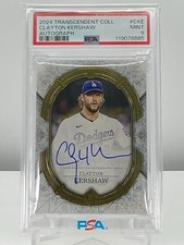 CLAYTON KERSHAW 2024TOPPS TRANSCENDENT COLL AUTOGRAPH(/25) #CKE PSA9!MINT!LOWPOP