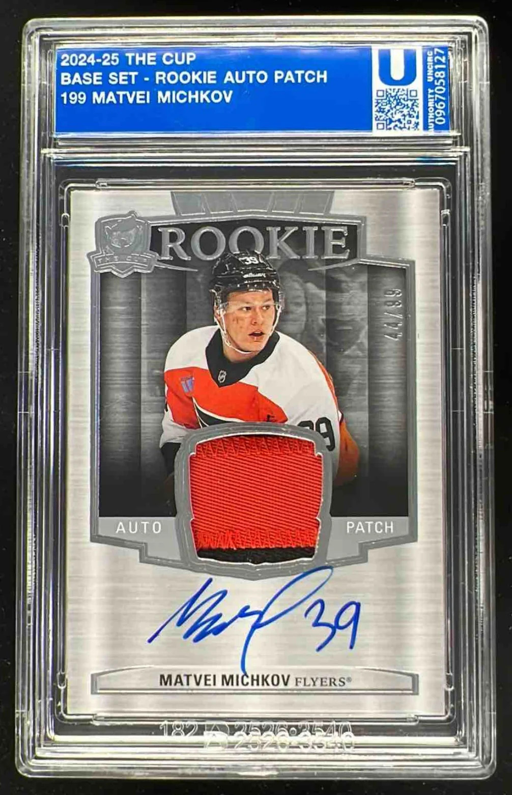 2024-25 Upper Deck The Cup #199 Matvei Michkov Rookie Patch Auto /99