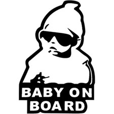 Sticker for Car, Funny Baby Safety Car Signs, Adhesive/Removable/1PC White