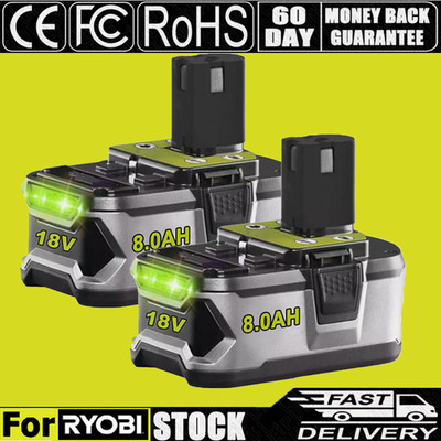 2X 18V 8,0Ah Akku für RYOBI One Plus Lithium RB18L50 P108 P104 Batterie