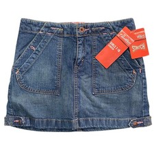 NWT Vintage Levis Girls XL Denim Mini Skirt Skort Y2K Stretch Scooter Size 14/16