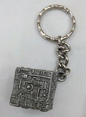 Rare Vintage Star Trek Borg Keychain, Metal Cube Keychain Original Vintage 