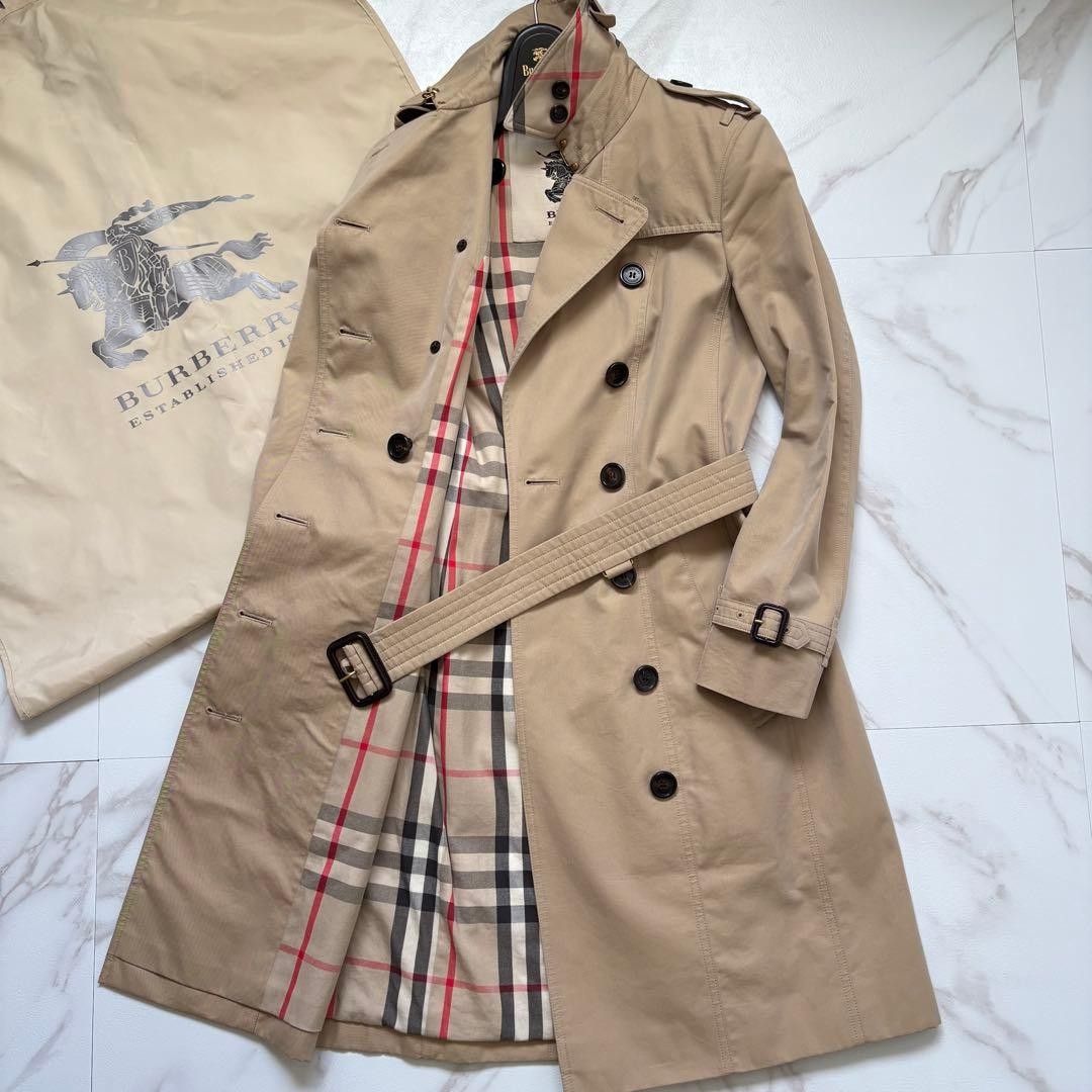 Burberry Trench Coat Beige Cotton With Check Pattern Size 36 For Women thumbnail 16