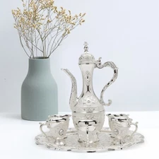 Tea Set Vintage Coffee Set With Pot And 6 Cups For Home Decor Birthday Wedding