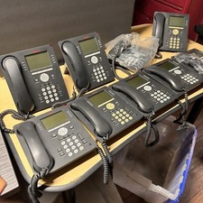  Lot of 9  Avaya Business 9608 Phones w/ Handsets , 3 stands