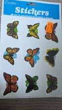 Vintage EUREKA Stickers Pack Butterfly Butterflies 4 Sheets New In Pack