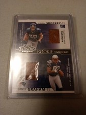JEREMY SHOCKEY DANIEL GRAHAM 2002 PLAYOFF HONORS DUAL EVENT USED FOOTBALL 