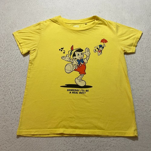 Uniqlo Disney T Shirt Size S Yellow Pinocchio Some Day Ill Be A Real Boys Womens Ebay