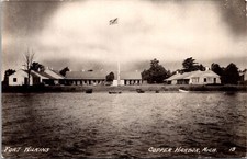 Real Photo Postcard Fort Wilkins in Copper Harbor, Michigan