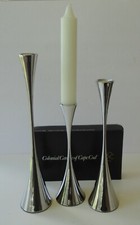 3 Robert Welch Design UK Modern Arden Stainless Candlestick 9" 12" 15" 4 Candles
