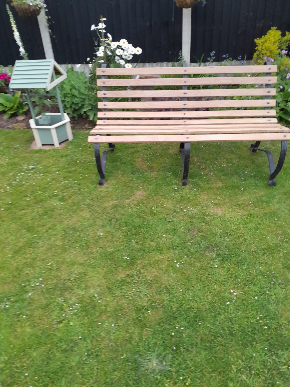 USED WOODEN METAL GARDEN BENCH eBay