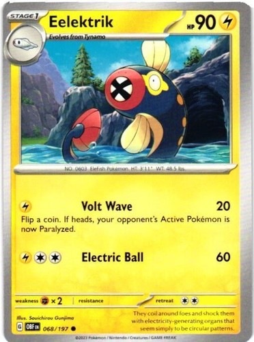 eelektrik pokemon card value Eelektross - 66/236 - Unified Minds Stage 1 Form Eelektrik 068/197 NM / M