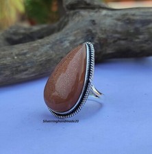 Sunstone Solid 925 Sterling Silver Beautiful Handmade Women Ring All Size M1609