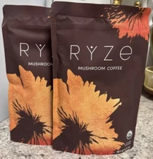 (Pack of 2) Organic RYZE Mushroom Coffee 30 Servings Per Pack Free  Shipping
