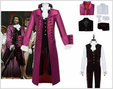 Hamilton Men Coat Set Cosplay Costume Musical Outfit Halloween