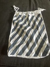 Vans Custom Made For You Canvas Blue And White Striped Shoe Drawstring Bag