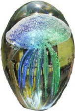 jellyfish paperweight Blue/Green, 4.5" glow in the dark