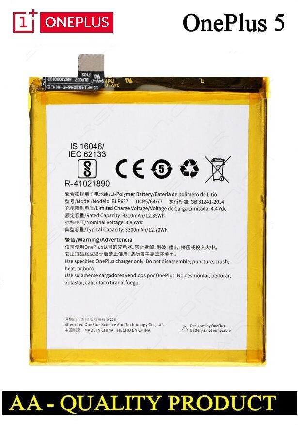Batería BLP657 para Oneplus 6 / 1+6 / Oneplus Seis De 3300mAh