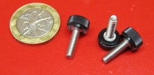 Plastic Black Stainless Thumb Screw, 3/8" Head Dia. x 6-32 x 1/2" Length, 25 Pc