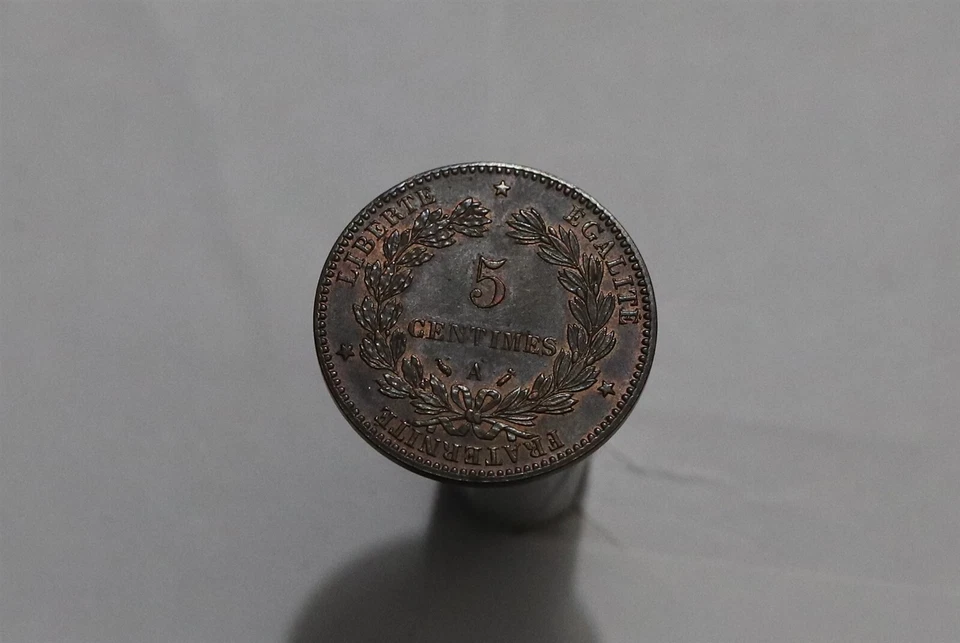 🧭 🇫🇷 FRANCE 5 CENTIMES 1886 A HIGH GRADE B55 #Z9749 - Image 2 of 2