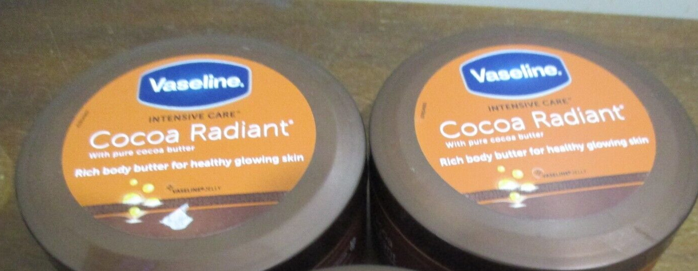 Lot of 2 Vaseline Intensive Care Cocoa Radiant Smoothing Body Butter cream 8 Oz