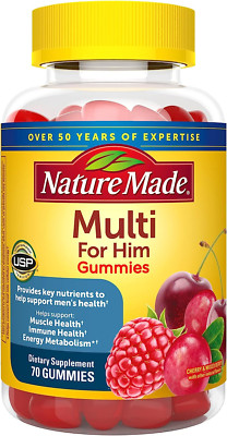 Nature Made Multi for Him Gummy, Multivitamin for Men for Energy, 70 Gummies